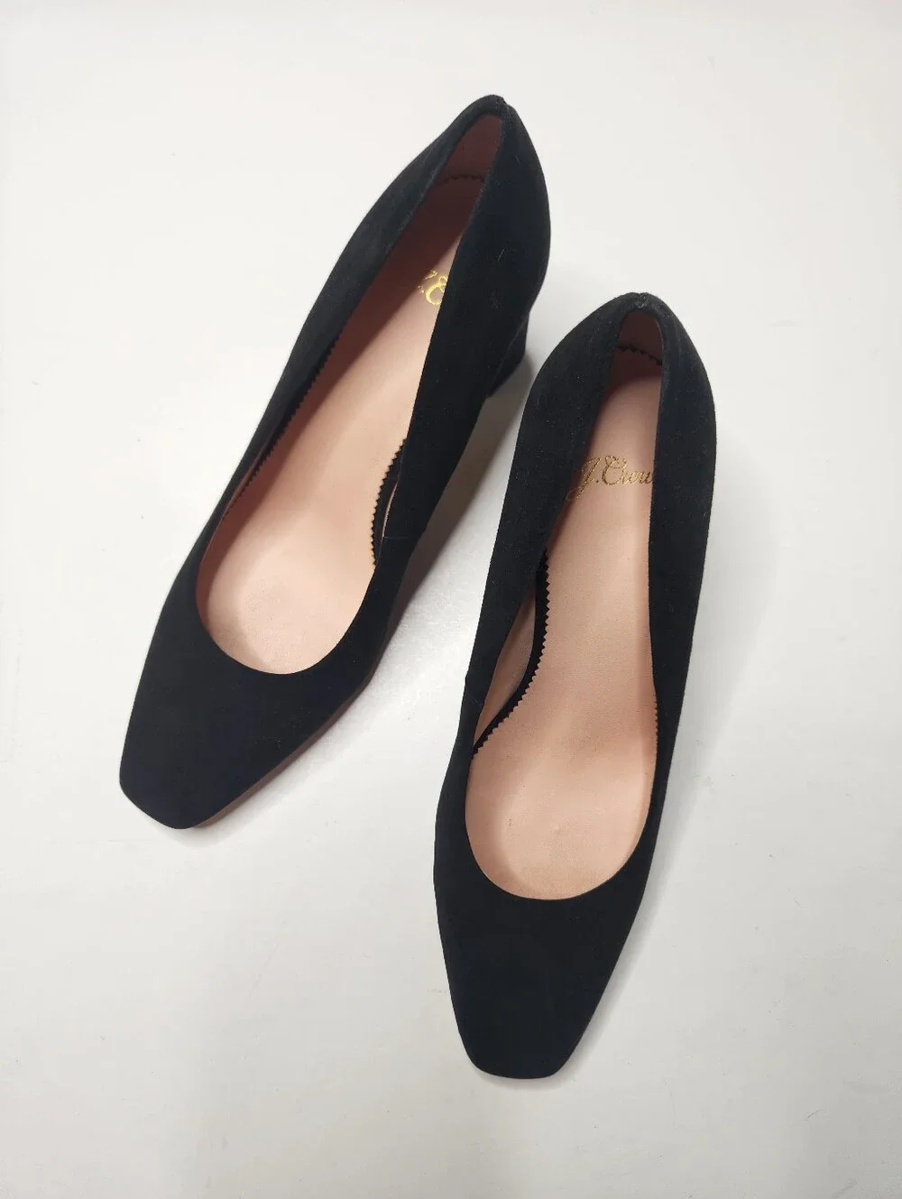J. Crew Size 9 Black Suede Block Heel Pumps